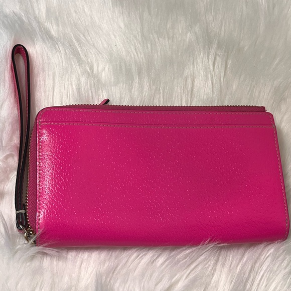 Kate Spade Lg Wallet Wristlet Pink Leather - Picture 3 of 4